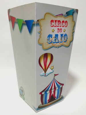 Cachepô personalizado circo vintage kit com 10 unidades