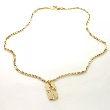 Colar crucifixo banho ouro