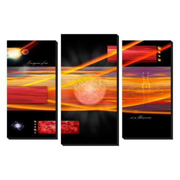 KIT QUADRO DECORATIVO ABSTRATO - 03 PEÇAS - TAM: 90X60CM