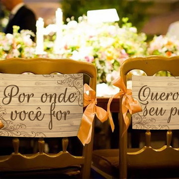 Casamento - Placas Decorativas - Cadeira Noivos