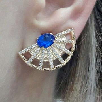 Brinco Ear Cuff da Moda Folheado Ouro