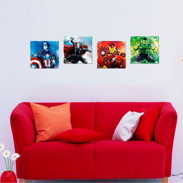 Kit 4 Quadros Vingadores - Quadros Super Heróis