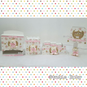 Kit higiene bebê menina ursinha princesa