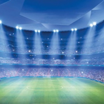 Painel Redondo 1,5x1,5m Campo Futebol Estadio Holofote Jogo