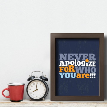 Quadro Frases de Motivação Who You Are 22x32 Moldura Marrom