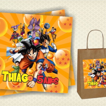 Kit Festa Dragon Ball Z para imprimir 8 Decoração de festa dragon ball z, Adesivos para tubetes, Tag para imprimir