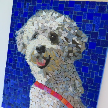 Quadro em mosaico cachorro