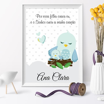 Quadro citação bíblica por essa filha orava eu