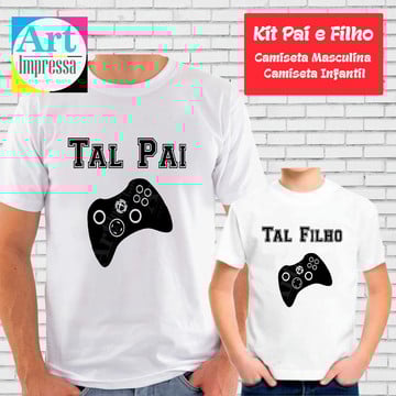 Kit camiseta pai e filho game xbox