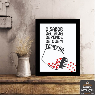 Quadro Decorativo Madeira 60x40cm O Sabor da Vida