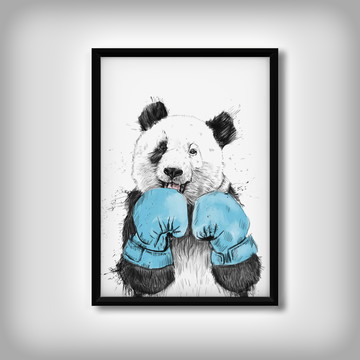 Quadro "Panda Lutador"