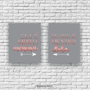 Kit 2 quadros decorativos com moldura