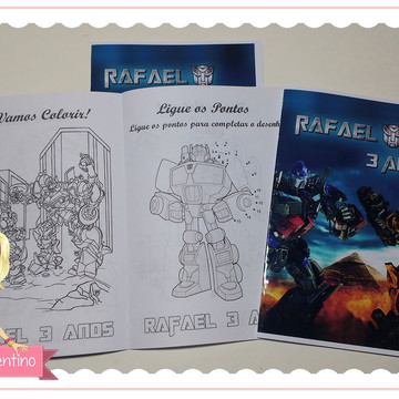 Kit 50 Desenhos Para colorir Infantil Grande Transformers