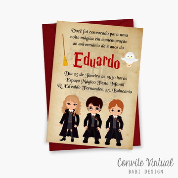 Convite Digital Harry Potter Expresso Hogwarts  Elo7