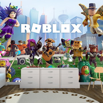 Papel De Parede Adesivo Roblox Fundo Vermelho em Promoção na