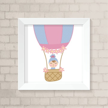 Quadro Infantil - Boneca e Balão