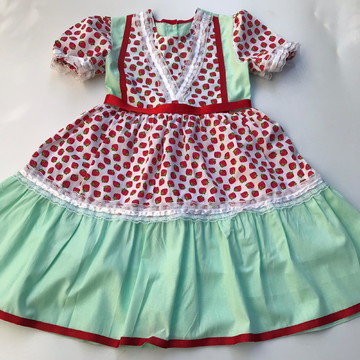 Vestido festa junina morango