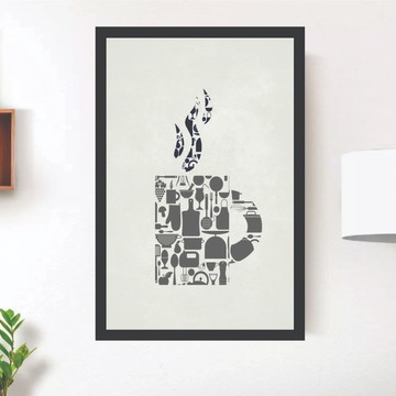 Quadros Decorativos Minimalista Café Cafeteria Bares Moldura