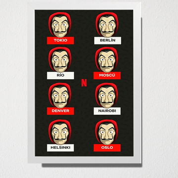 Quadro A5 Netflix la casa de papel