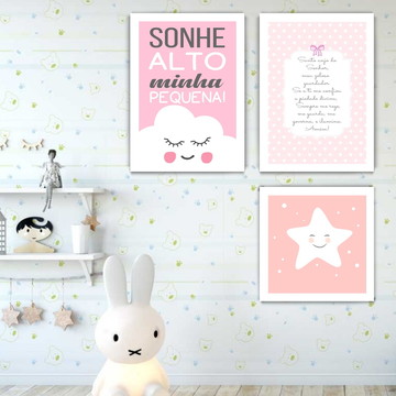 3 Quadros para menina Oração