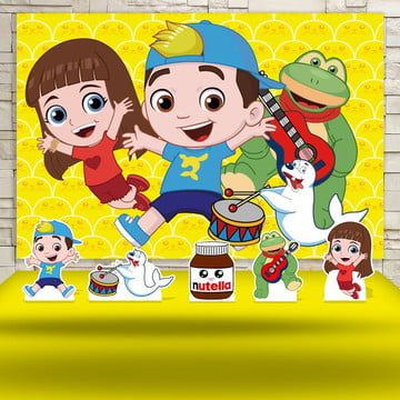 Kit festa prata painel + display luccas neto netoland