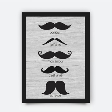 Quadro decorativo Poster com moldura Bigode
