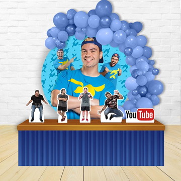 Kit painel redondo tecido + display luccas neto netoland