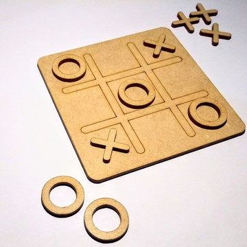 Kit - 30 Jogos da Velha em MDF COLOR - 10cm