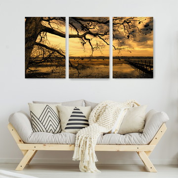 Quadro Decorativo Galhos Secos 115x57 Sala Quarto