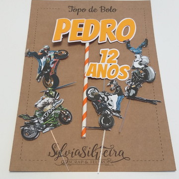 Topper de Bolo Motocross - Decoração de Festa - Magazine Luiza