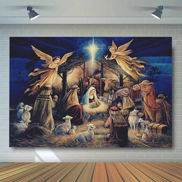 Painel de festa natal presépio Jesus