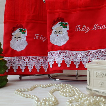Conjunto toalha de rosto natal