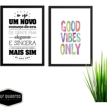 KIT 2 QUADROS DECORATIVOS 25x35cm