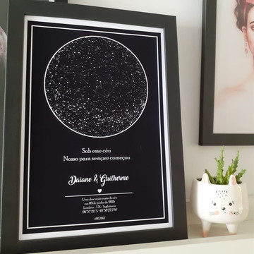 Quadro das estrelas - A4 moldura+vidro