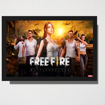 Quadro FreeFire Com Vidro