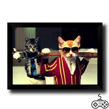 Quadro com Moldura E Vidro - Gato #16 - A3-42x30cm
