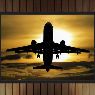 Quadro Decorativo Avião Decoração Com Moldura 0001