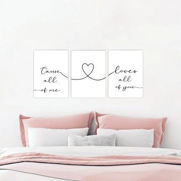Kit de 3 Quadro decorativo casal (A08)