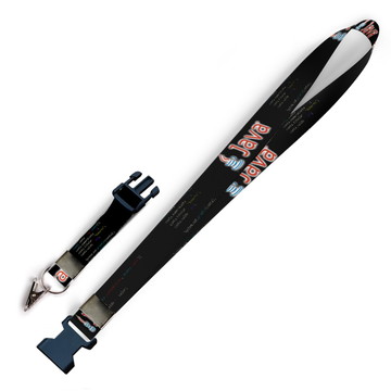 Cordão para crachá java c0479p com fecho bolsa e jacaré