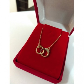 Gargantilha algema lisa e cravejada com zircônias banhado