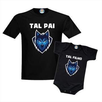 Kit camisetas pai e filho lobo
