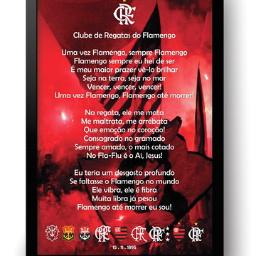 Quadro HINO FLAMENGO 40x60 COM moldura