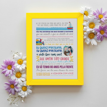 Quadro Partilhar Rubel A4 com Moldura