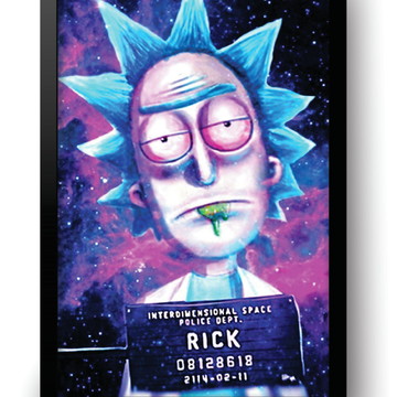 Quadro Emoldurado Poste Rick And Morty Breaking Bad Retro