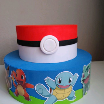 Bolo Fake - Pokemon Go- (Aluguel) - Geor Ateliê de Festas - Aluguel de  Decoração para Festa Infantil