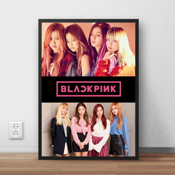 Quadro Decorativo Blackpink - Pôster com moldura e vidro