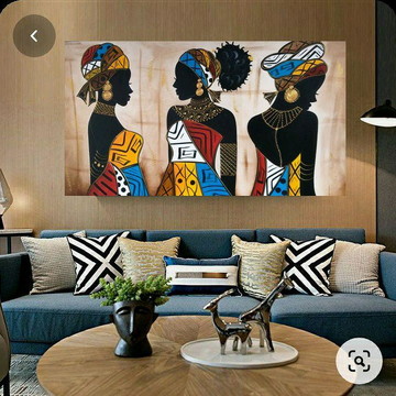Africanas Trio Pinturas Tamanho 1.60x80cm