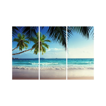 QUADRO MOSAICO DECORATIVO 3 PEÇAS PAISAGEM BEACH PRAIA 02