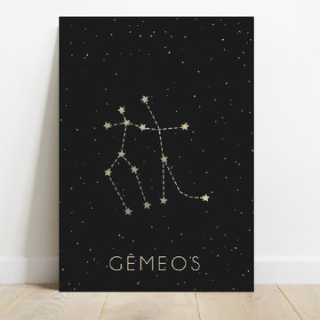 Quadro decorativo Signo Gêmeos constelação