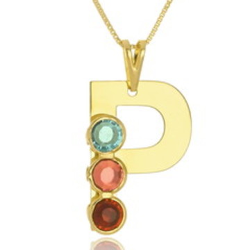 Colar com inicial com pedrinhas modelo 451